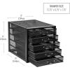 Mind Reader 10-Drawer Desk Organizer for Office Supplies, Crafts, Mail Sorting & More, Metal Mesh, 10.75″L x 14″W x 21.25″H, Black(Black 5 Drawer)