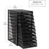 Mind Reader 10-Drawer Desk Organizer for Office Supplies, Crafts, Mail Sorting & More, Metal Mesh, 10.75″L x 14″W x 21.25″H, Black(Black)