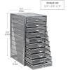 Mind Reader 10-Drawer Desk Organizer for Office Supplies, Crafts, Mail Sorting & More, Metal Mesh, 10.75″L x 14″W x 21.25″H, Black(Silver 10 Drawer)