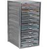 Mind Reader 10-Drawer Desk Organizer for Office Supplies, Crafts, Mail Sorting & More, Metal Mesh, 10.75″L x 14″W x 21.25″H, Black(Silver 10 Drawer)