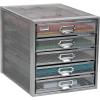 Mind Reader 10-Drawer Desk Organizer for Office Supplies, Crafts, Mail Sorting & More, Metal Mesh, 10.75″L x 14″W x 21.25″H, Black(Silver 5 Drawer)
