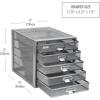 Mind Reader 10-Drawer Desk Organizer for Office Supplies, Crafts, Mail Sorting & More, Metal Mesh, 10.75″L x 14″W x 21.25″H, Black(Silver 5 Drawer)