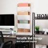 Mind Reader 3-Tier Wall-Mounted File Organizer, Wood and Metal Vertical Rack for Mail, Magazines, and Documents, Metal, Wood, White