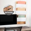 Mind Reader 3-Tier Wall-Mounted File Organizer, Wood and Metal Vertical Rack for Mail, Magazines, and Documents, Metal, Wood, White