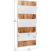 Mind Reader 3-Tier Wall-Mounted File Organizer, Wood and Metal Vertical Rack for Mail, Magazines, and Documents, Metal, Wood, White