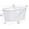 Mind Reader 40L Laundry Basket, Clothes Hamper, Wicker Design, Plastic, 23″L x 14.5″W x 10.5″H, White