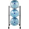 Mind Reader 5 Gallon Water Jug Stand, Water Bottle Holder, Water Cooler, Rack, Wheels, Metal, 16.5″ L x 13.75″ W x 41″ H, Gray(3 Tier Wheels)