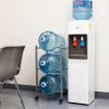 Mind Reader 5 Gallon Water Jug Stand, Water Bottle Holder, Water Cooler, Rack, Wheels, Metal, 16.5″ L x 13.75″ W x 41″ H, Gray(3 Tier Wheels)