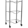 Mind Reader 5 Gallon Water Jug Stand, Water Bottle Holder, Water Cooler, Rack, Wheels, Metal, 16.5″ L x 13.75″ W x 41″ H, Gray(3 Tier Wheels)