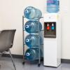 Mind Reader 5 Gallon Water Jug Stand, Water Bottle Holder, Water Cooler, Rack, Wheels, Metal, 16.5″ L x 13.75″ W x 41″ H, Gray(4 Tier Wheels)