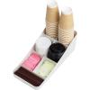 Mind Reader 7 Compartment Coffee Condiment, Cups, Lids, Sugars, Stirrers,Storage Organizer, White