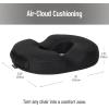 Mind Reader Air-Cloud Gel Donut Pillow, Ergonomic Memory Foam Seat Cushion with Cooling Core, Tailbone, Hemorrhoid, Pregnancy Relief, Black