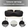 Mind Reader Air-Cloud Memory Foam Seat Cushion, Ergonomic Support for Lower Back, Coccyx, and Hip Pain Relief, Promotes Better Posture, Washable Cover, Black(Black)