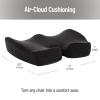 Mind Reader Air-Cloud Memory Foam Seat Cushion, Ergonomic Support for Lower Back, Coccyx, and Hip Pain Relief, Promotes Better Posture, Washable Cover, Black(Black)