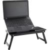 Mind Reader Bamboo Bed Tray Adjustable Lap Desk Breakfast Table with Foldable Legs Multi-Function Tilting Sections, Black