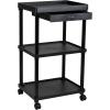 Mind Reader Bar Cart, Rolling, Utility Cart, 3-Tier, Coffee Cart, Bathroom, Kitchen, Plastic, 20″L x 15″W x 34.5″H, Black(Black)