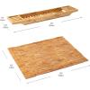 Mind Reader Bathtub Tray and Bath Mat Set, Bathroom Accessories, Rayon from Bamboo, 27.5″ L x 5.75″ W x 1.75″ H, 2 pcs, Brown
