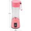 Mind Reader Blender, Rechargeable Personal Juicer, USB-Powered, Portable, Handheld, Smoothie, 3.125″L x 3.125″W x 9″H, Pink(Pink)