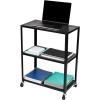 Mind Reader Cart with Covered Compartment, Office Organizer, Storage, 3-Tier, Office, Metal, 15.5″ L x 11″ W x 28.25″ H, Black(3-Tier)