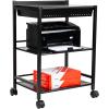 Mind Reader Cart with Covered Compartment, Office Organizer, Storage, 3-Tier, Office, Metal, 15.5″ L x 11″ W x 28.25″ H, Black(3-Tier with Compartment)