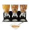Mind Reader Cereal Dispenser, Triple Canister, Cereal Station, Countertop Space Saver, Snack, 17″ L x 5.5″ W x 22.5″ H, Black