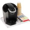 Mind Reader Coffee Station Serving Tray, 7 Pod Capacity Countertop Organizer, Storage, 17.5″ L x 13.25″ W x 1.25″ H, Single, Black(White)