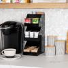 Mind Reader Coffee Tea Utensil and Condiment Station, Countertop Organizer, Coffee Bar, Kitchen, 6″L x 9″W x 16″H, White(Black)