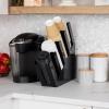 Mind Reader Coffee Tea Utensil and Condiment Station, Countertop Organizer, Coffee Bar, Kitchen, 6″L x 9″W x 16″H, White(Black Acrylic)