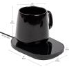 Mind Reader Coffee Warmer and Mug Set, Tea Cup Warmer, Coffee Accesories, Desk, USB Cord, 6.5″ L x 4.75″ W x 1″ H, 2 Pcs, Black