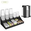 Mind Reader Cup Carousel and Condiment Organizer Set, Countertop Org, Coffee Bar, 7.75″L x 7.75″W x 11.5″H, 2 Pcs., Black