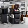 Mind Reader Cup and Condiment Station, Countertop Organizer, Coffee Bar, Kitchen, 5.375″ L x 12″ W x 11.25″ H, Set of 2, Black(Black)