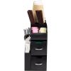 Mind Reader Cup and Condiment Station, Countertop Organizer, Coffee Bar, Kitchen, 5.375″ L x 12″ W x 11.25″ H, Set of 2, Black(Black)