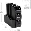 Mind Reader Cup and Condiment Station, Countertop Organizer, Coffee Bar, Kitchen, 5.375″ L x 12″ W x 11.25″ H, Set of 2, Black(Black)