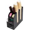 Mind Reader Cup and Condiment Station, Countertop Organizer, Coffee Bar, Kitchen, Stirrers, 5.35″W x 11.25″L x 11.15″H, Black