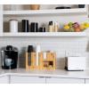 Mind Reader Cup and Condiment Station, Countertop Organizer, Coffee Bar, Rayon from Bamboo, 16.42″ L x 4.17″ W x 9.45″ H, Brown