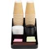 Mind Reader Cup and Condiment Station, Set of 2, Countertop Organizer, Coffee Bar, Kitchen, 7.25″ L x 15.5″ W x 5.25″ H, Black(Black)