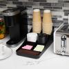 Mind Reader Cup and Condiment Station, Set of 2, Countertop Organizer, Coffee Bar, Kitchen, 7.25″ L x 15.5″ W x 5.25″ H, Black(Classic Black)