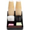 Mind Reader Cup and Condiment Station, Set of 2, Countertop Organizer, Coffee Bar, Kitchen, 7.25″ L x 15.5″ W x 5.25″ H, Black(Classic Black)