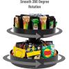 Mind Reader Cup and Condiment Station, Snack Carousel Set, 2 Pcs. Countertop Organizer, 17.875″ L x 9.5″ W x 6.625″ H, 2-Piece, Black(Black)