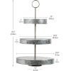 Mind Reader Cupcake Stand, Tiered, Dessert Table Display, Kitchen Tower, Galvanized Metal, 12″ L x 12″ W x 21″ H, Silver