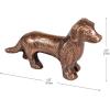 Mind Reader Dachshund Figurine, Desk or Bookshelf Home Decor, Cast Aluminum, Antique Brass Finish