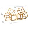Mind Reader Decorative Geometric Cube Bookends, Modern Book Holders, Office Decor, Metal, Set of 2, Gold