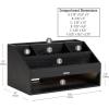 Mind Reader Desk Organizer, File Storage, Accessory Holder, Cord Management, Office, Wood, 16.25″ L x 9.5″ W x 8.5″ H, Black
