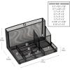Mind Reader Desktop Organizer with Office Supplies Included, Vertical File, Storage, Metal, 12.5″L x 9″W x 7.25″H, Black