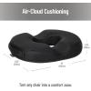Mind Reader Donut Pillow Seat Cushion with Air-Cloud Technology, Tailbone, Hemorrhoid, Pregnancy Relief, Black