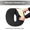 Mind Reader Donut Pillow with Air-Cloud Technology, Ergonomic Memory Foam Seat Cushion for Tailbone, Hemorrhoid, Pregnancy & Lower Back Pain Relief, Washable Cover, Black