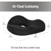 Mind Reader Donut Pillow with Air-Cloud Technology, Ergonomic Memory Foam Seat Cushion for Tailbone, Hemorrhoid, Pregnancy & Lower Back Pain Relief, Washable Cover, Black