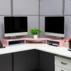 Mind Reader Dual Monitor Stand, Desktop Organizer, Laptop Riser, Office, MDF, 51.25″ L x 9.25″ W x 4.75″ H, Pink(Pink)