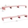 Mind Reader Dual Monitor Stand, Desktop Organizer, Laptop Riser, Office, MDF, 51.25″ L x 9.25″ W x 4.75″ H, Pink(Pink)