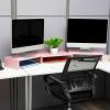 Mind Reader Dual Monitor Stand, Desktop Organizer, Laptop Riser, Office, MDF, 51.25″ L x 9.25″ W x 4.75″ H, Pink(Pink)